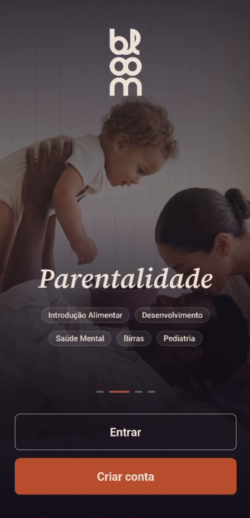 Telas de acesso do app Bloom