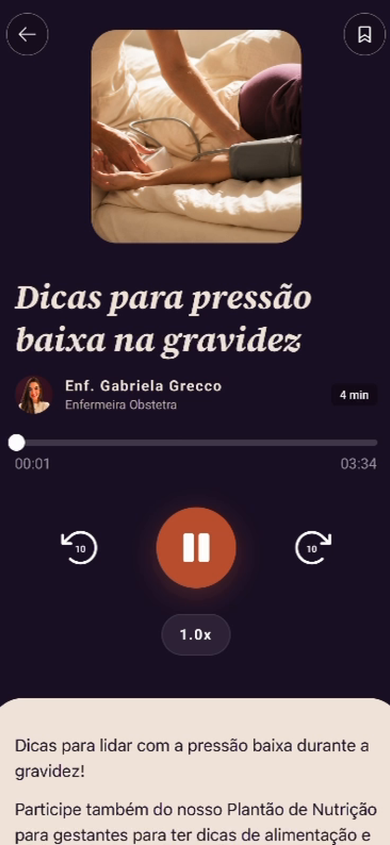Telas do Meu Plano no app Bloom